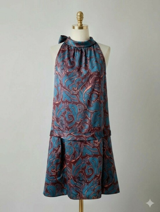 Marc By Marc Jacobs Dresses & Skirts - Marc by Marc Jacobs Silk Paisley Cutout Bow Back Dress Jewel Tone M Y2K Vintage